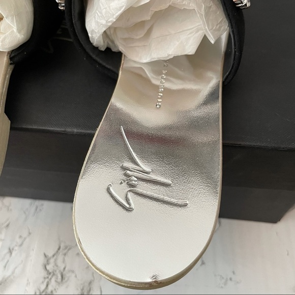Giuseppe Zanotti Nuvorock Floral Slide Sandal 38 8 rhinestone crystal flat - Picture 7 of 12